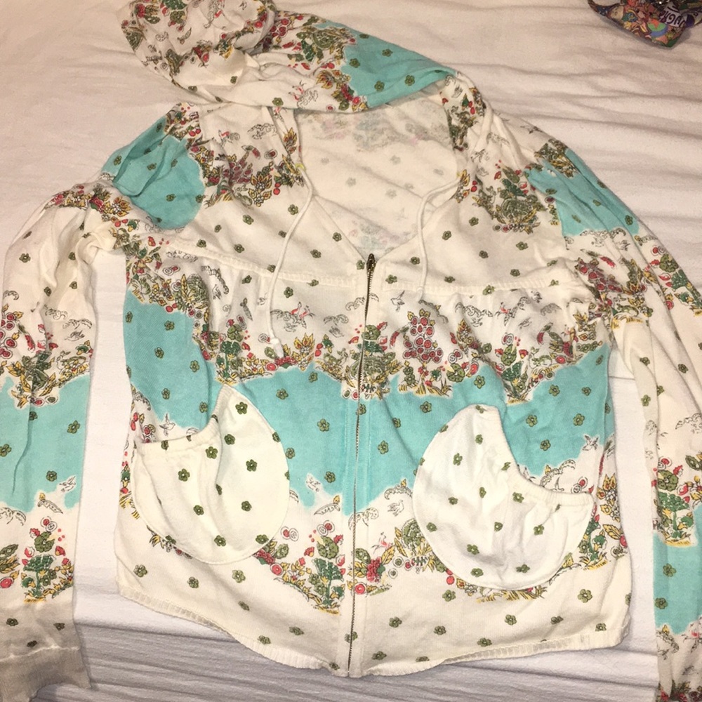 Moth long sleeve zip up top